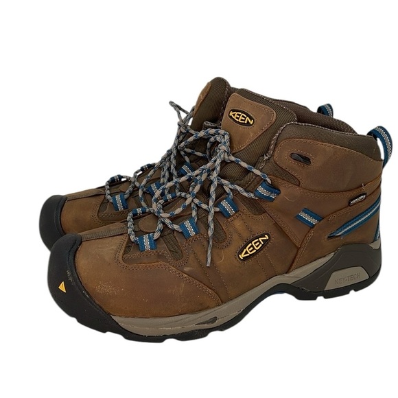 KEEN Men's Brown Leather Utility Hiking Boots Composite Toe Size 13EE Extra Wide - Picture 4 of 11